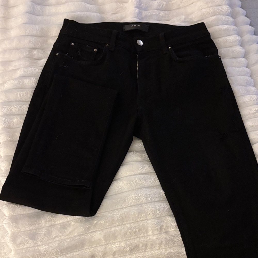 AMIRI Black Slim Straight Distressed Men's Jeans